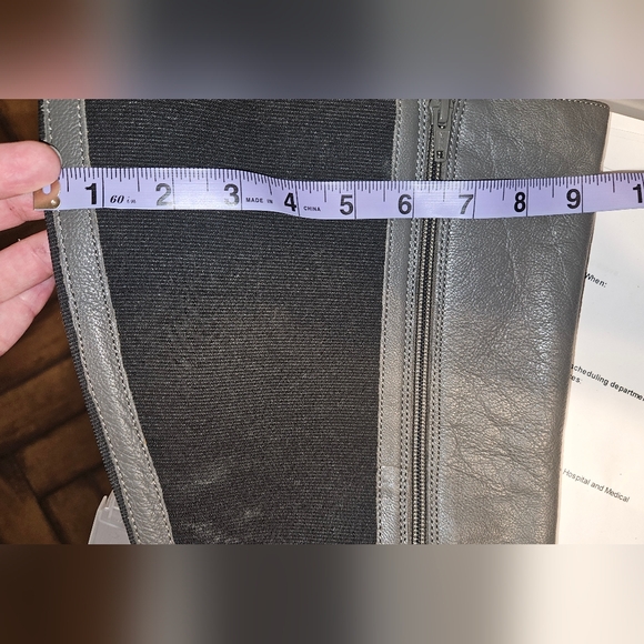 Comfortview Gray Leather Boots Extra Wide Calf - Picture 6 of 7